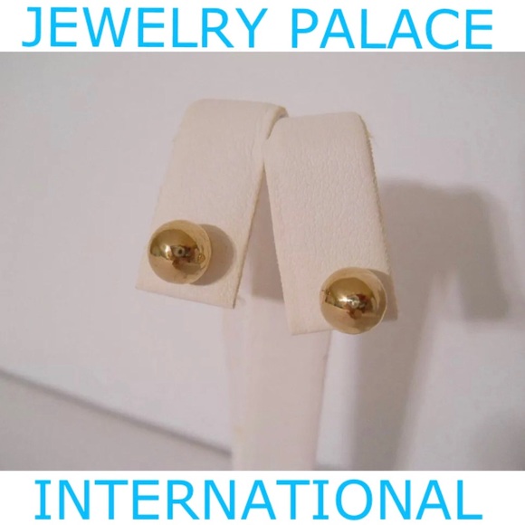 14K Gold Filled 8MM Plain & Smooth Ball Post Earrings - Picture 1 of 4